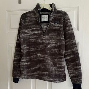 Abercrombie & Fitch Brown and Gray Fleece Pullover